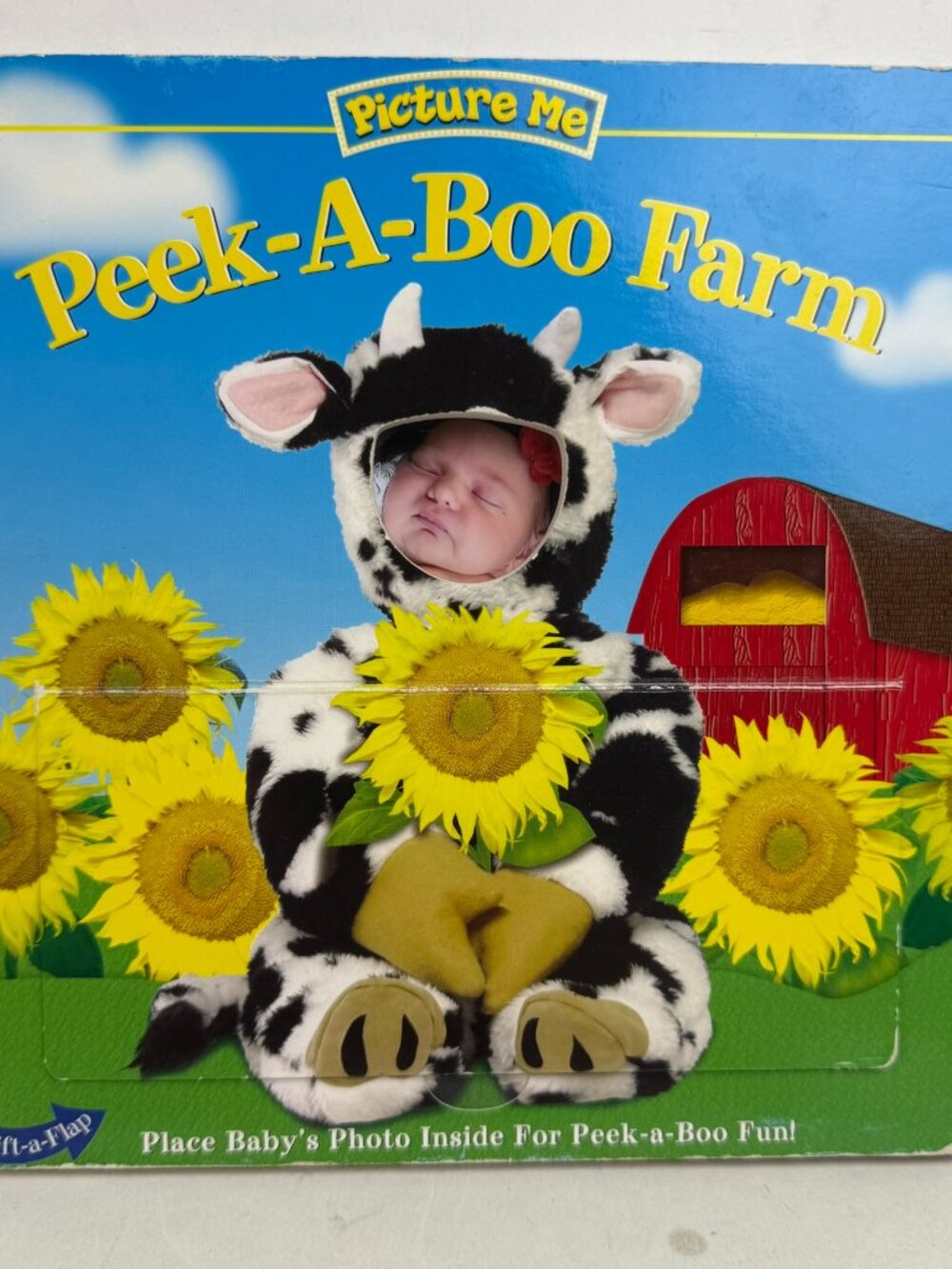 Picture Me Peek-A-Boo Farm Board Book 2002 Bendon Insert Photo Lift-A-Flap Cow